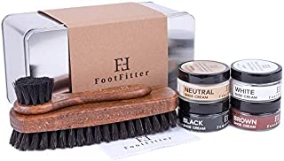 FootFitter Shoe Shine Detailing Set - Complete Shoe Care Set in Gift Tin! (Cream)