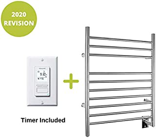 WarmlyYours 10-Bar Infinity Towel Warmer, Hardwired, Brushed Stainless Steel