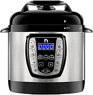 New House Kitchen Electric 9-in-1 Programmable Multifunctional Rice Soup Saute Cooker with Dishwasher Safe Aluminum Pot - 2.5 Quart (Renewed)