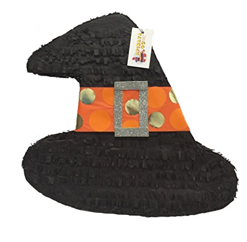 APINATA4U Black & Orange Witch Hat Pinata Halloween Pinata