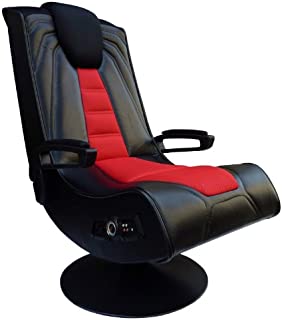 X Rocker Pedestal Extreme III 2.1 Sound Wireless Video Foldable Gaming Chair w/Pedestal Base and 2 Speaker High Tech Audio System - Subwoofer, Padded Armrests - Black and Red, 5149201