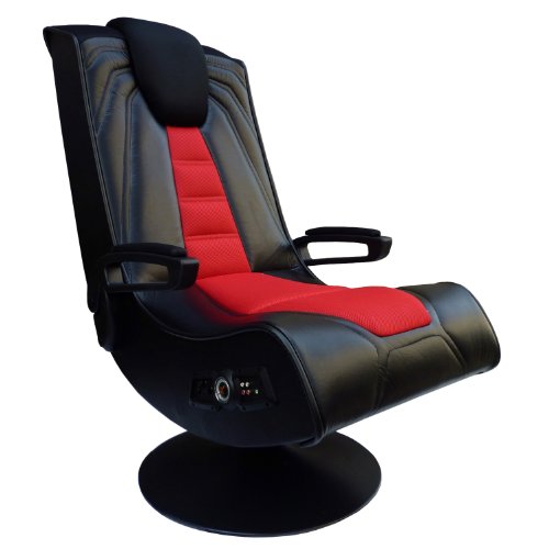 X Rocker Pedestal Extreme III 2.1 Sound Wireless Video Foldable Gaming Chair w/Pedestal Base and 2 Speaker High Tech Audio System - Subwoofer, Padded Armrests - Black and Red, 5149201