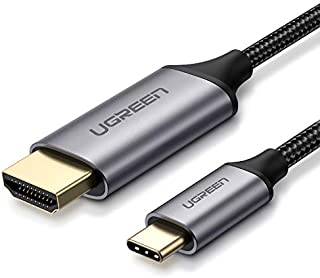 UGREEN USB C to HDMI Cable 4K 60HZ USB Type C Thunderbolt 3 HDMI Adapter Braided Cord for Macbook Pro, Samsung S10 Note 9 S9 S8 Plus Note 8,iMac 2017,Chromebook Pixel,LG V30 V20 G5,Dell XPS 15 13, 6FT