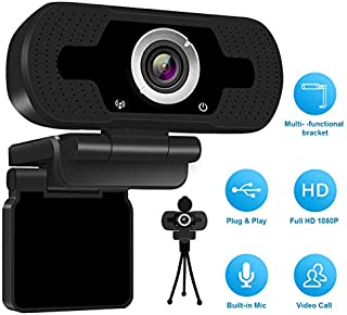 Anivia 1080p HD Webcam W8, USB Desktop Laptop Camera, Mini Plug and Play Video Calling Computer Camera, Built-in Mic, Flexible Rotatable Clip