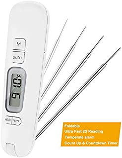 Meat Thermometer, Regetek Digital Cooking Thermometer Instant Read Thermometer,Candy Thermometer for Kitchen Food Grilling BBQ Smoker Meat Oil Deep Fry Milk Yogurt