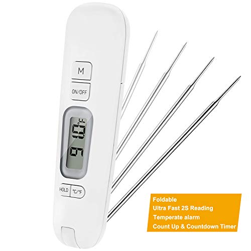 Meat Thermometer, Regetek Digital Cooking Thermometer Instant Read Thermometer,Candy Thermometer for Kitchen Food Grilling BBQ Smoker Meat Oil Deep Fry Milk Yogurt