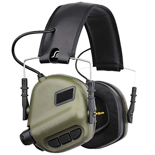 OPSMEN Electronic Shooting Noise Safety Earmuff Sound Amplification Protection Green