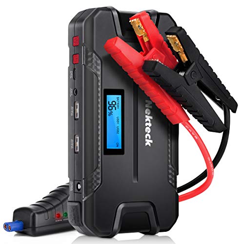 Nekteck Car Jump Starter Portable External Battery Charger 500A Peak with 12000mAh - Emergency Jump Pack Auto Jumper for Sedan Van SUV Boat Smartphone USB Device and More