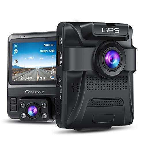 Dash Cam - GPS Dual Car Camera Uber Crosstour 1080P Front and 720P Inside DVR Recorder with 2.4