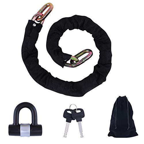 Heavy Duty Chain Lock with Small U-Lock,Motorcycle,Valuable Objects,Large Machinery.