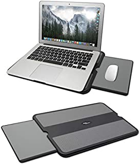 MAX SMART Portable Laptop Lap Pad, Laptop Desk with Retractable Mouse Tray, Anti-Slip Heat Shield Notebook Computer Stand Table, Working Station for Home, Office, Recliner, Business and Travel