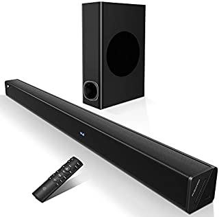 Sound Bar with Subwoofer, TV 2.1 CH Soundbar, Superior Surround Sound System, Works with 4K & HD & Smart TV,Bluetooth 5.0 Enabled (Model: P27, 120W)