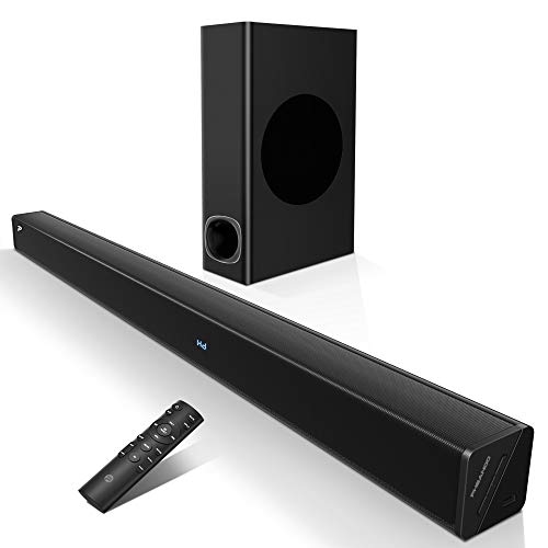 Sound Bar with Subwoofer, TV 2.1 CH Soundbar, Superior Surround Sound System, Works with 4K & HD & Smart TV,Bluetooth 5.0 Enabled (Model: P27, 120W)