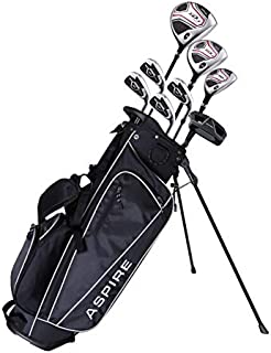 Aspire XD1 Teenager Complete Golf Set Includes Driver, Fairway, Hybrid, 7, 8, 9, Wedge Irons, Putter, Stand Bag, 3 HC'S Teen Ages 13-16 Right Hand - Height 5'1