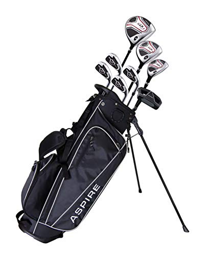 Aspire XD1 Teenager Complete Golf Set Includes Driver, Fairway, Hybrid, 7, 8, 9, Wedge Irons, Putter, Stand Bag, 3 HC'S Teen Ages 13-16 Right Hand - Height 5'1