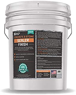 Essential Values 5 Gallon Concrete Sealer (Covers 7500 Sq Ft)  Made in USA - Excellent Clear & Wet Sealant Designed for Indoor/Outdoor Surfaces - for Concrete | Driveways | Garages | Basements