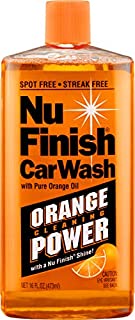Nu Finish E301656400 Car Wash Soap, No Spots Or Streaks, Pure Orange Oil Formula, Removes Tar, Tree Sap, Bugs, Bird Droppings, 16 oz, 16. Fluid_Ounces