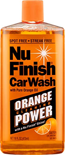 Nu Finish E301656400 Car Wash Soap, No Spots Or Streaks, Pure Orange Oil Formula, Removes Tar, Tree Sap, Bugs, Bird Droppings, 16 oz, 16. Fluid_Ounces