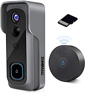 WiFi Video Doorbell Camera with Chime, Two-Way Audio, IP65 Waterproof PIR Motion Detection, Wide Angle, Wireless Door Security Battery Camera, Night Vision, Cloud Storage(optional), 32GB Pre-installed