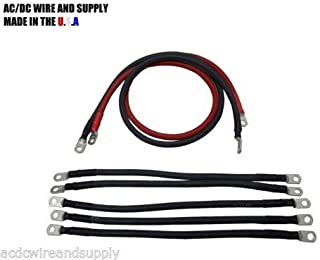 JumpingLight # 2 Awg HD Golf Cart Battery Cable 7 pc Set Club Car 48 Volt Wire Kit U.S.A Made Cables Electronic Stranded Wire Cable Electrics DIY