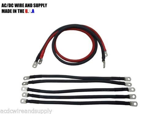 JumpingLight # 2 Awg HD Golf Cart Battery Cable 7 pc Set Club Car 48 Volt Wire Kit U.S.A Made Cables Electronic Stranded Wire Cable Electrics DIY