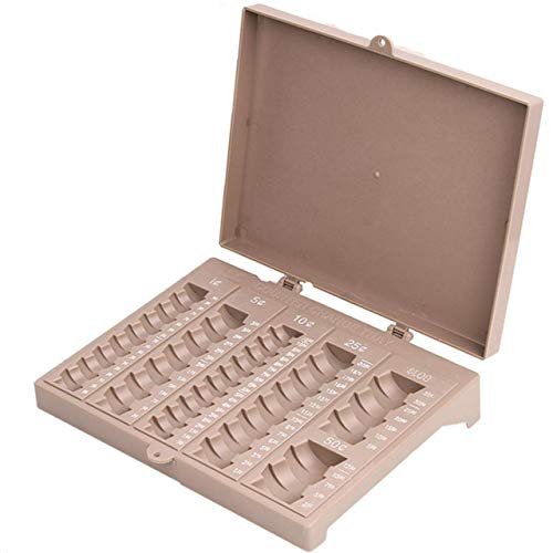 Coin Counter Sorter Money Tray - 6 Compartment Change Organizer and Holder with Secure Cover - Ideal for Bank Tellers Establishments Business or Home Use. Holds Pennies, Nickels, Dimes, Quarters, Hal