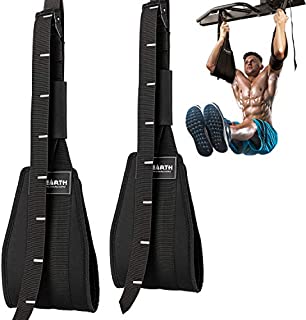 PACEARTH Adjustable Ab Straps with Scale for Abdominal Muscle Building Core Strength Training, Hanging Ab Slings Straps with 7mm Padded Grips - Ab Hancer for Pull Up Bar Leg Raiser Fitness Ab Workouts