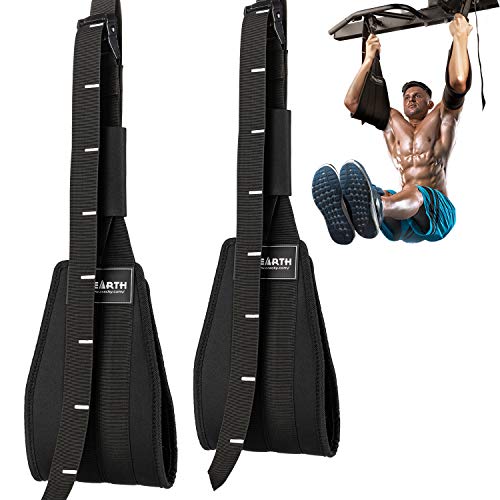 PACEARTH Adjustable Ab Straps with Scale for Abdominal Muscle Building Core Strength Training, Hanging Ab Slings Straps with 7mm Padded Grips - Ab Hancer for Pull Up Bar Leg Raiser Fitness Ab Workouts