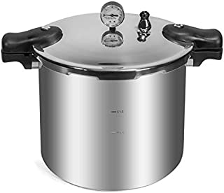 Barton 22-Quart Pressure Canner Pressure Cooker Built-in Pressure Gauge with Rack Induction Compatible, Aluminum Polished 22 QT