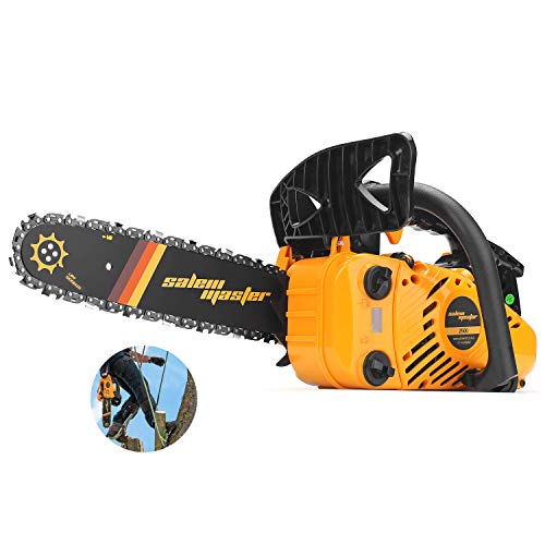 SALEM MASTER Gas Chainsaw 25.4CC 2-Cycle Arborist chainsaw Top Handle, 12-Inch Professional Chainsaw, Lightweight One-hand Chainsaw, Handheld Petrol Chain Saws for Trees Gas Powered