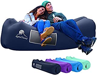 AlphaBeing Inflatable Lounger - Best Air Lounger for Travelling, Camping, Hiking - Ideal Inflatable Couch for Pool and Beach Parties - Perfect Air Chair for Picnics or Festivals