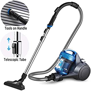 Eureka NEN110A Whirlwind Bagless Canister Vacuum Cleaner, Lightweight Corded Vacuum for Carpets and Hard Floors, Blue