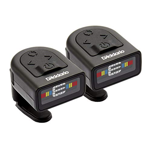 DAddario NS Micro Clip-On Tuner, 2-Pack Highly Precise, Easy to Read, Clip-On Tuner for Guitar, Mandolin, Bass and More with a Compact Low-Profile Design