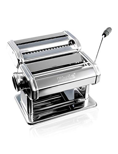 Pasta Maker By Shule  Stainless Steel Pasta Machine Includes Pasta Roller, Pasta Cutter, Hand Crank and Detailed Instructions