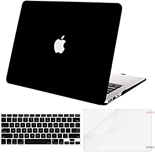 MOSISO Plastic Hard Shell Case & Keyboard Cover & Screen Protector Only Compatible with MacBook Air 13 inch (Models: A1369 & A1466, Older Version 2010-2017 Release), Black