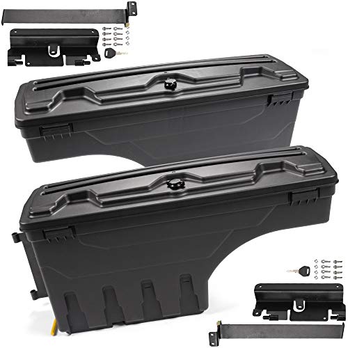 G-PLUS for Chevy Silverado GMC Sierra 1500 2500 3500 2007-2018 Lockable Storage Box Case Truck Bed Toolbox Set of Left Driver & Right Passenger Side