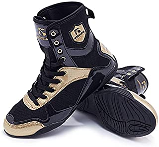 Men's Boxing Wrestling Shoes Low-top Combat Speed Wrestling Shoes Non-Slip Rubber Sole Black