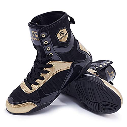 Men's Boxing Wrestling Shoes Low-top Combat Speed Wrestling Shoes Non-Slip Rubber Sole Black