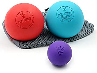 KSONE Lacrosse Massage Ball Set - Muscle Massage Roller- Deep Tissue Balls -Hard and Soft Massage Ball with Mini Ball