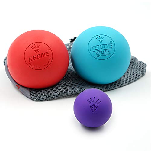 KSONE Lacrosse Massage Ball Set - Muscle Massage Roller- Deep Tissue Balls -Hard and Soft Massage Ball with Mini Ball