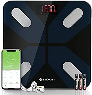 Etekcity Scale, Smart Body Fat Scale, Bathroom Bluetooth Digital Weight Scale Tracks 13 Key Compositions Analyzer, 6mm-Thick Glass, Sync with Fitbit, Apple Health and Google Fit, 400 lbs