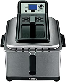 KRUPS KJ502D51 Deep Fryer, Electric Deep Fryer, Stainless Steel Triple Basket Fryer, 4.5 Liter, Silver