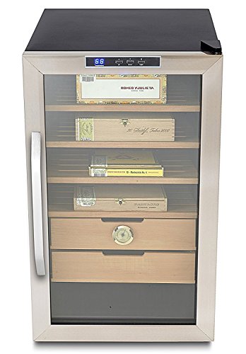 Whynter CHC-251S Stainless Steel 400-Cigar Cooler, 2.5 Cubic Feet Humidor, Black