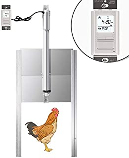 Haoguo Automatic Chicken Coop Door Opener Kit with Programmable Timer Controller, Automatically Open and Close Your Coop Door at The Sunrise and Sunset