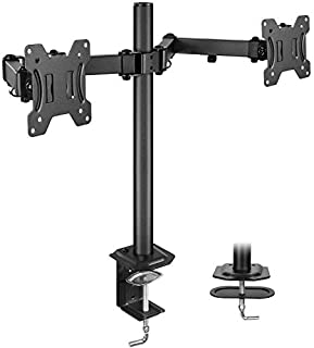 Huanuo Dual Monitor Stand Mount, Fully Adjustable LCD Monitor Desk Mount Fits 13