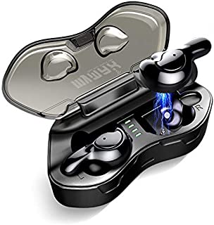 MyMAX-Amazing True Wireless Earbuds in 365nm Light, Deep Bass HiFi 6D Stereo Gaming Headsets, IPX6 Waterproof Ergonomic Running Sport Headphones, Bult-in Mic Bluetooth 5.0 TWS Earphones