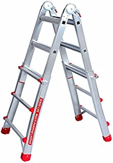 Good Life EN131 3X4 Step 9.5 FT Telescoping Multi-Ladder Aluminum Extension Adjustable & Folding Multi-Use Multi-Position Ladder 300-Pound for Home