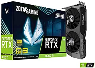 ZOTAC Gaming GeForce RTX 3060 Ti Twin Edge 8GB GDDR6 256-bit 14 Gbps PCIE 4.0 Gaming Graphics Card, IceStorm 2.0 Advanced Cooling, Active Fan Control, ZT-A30610E-10M