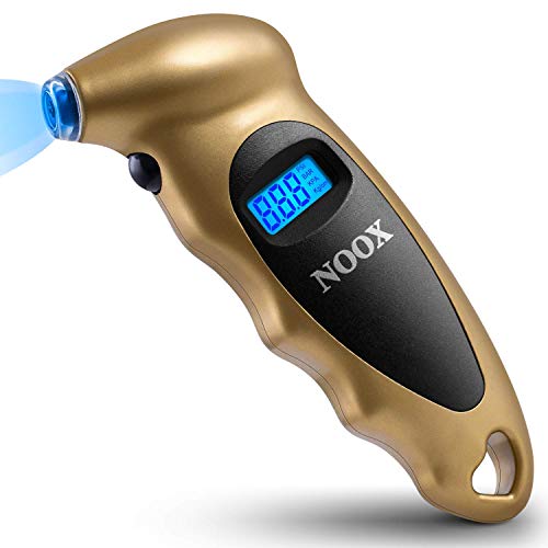 NOOX Digital Tire Pressure Gauge Car Accessories for Women & Men 150 PSI Low Tire Pressure Check Tool for Car Truck Motocycle Bicycle Jeep Sedan Limousine Wagon Tires TG883 - Gold