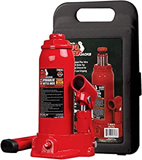 BIG RED T90213 Torin Hydraulic Welded Bottle Jack with Blow Mold Carrying Storage Case, 2 Ton (4,000 lb) Capacity, Red